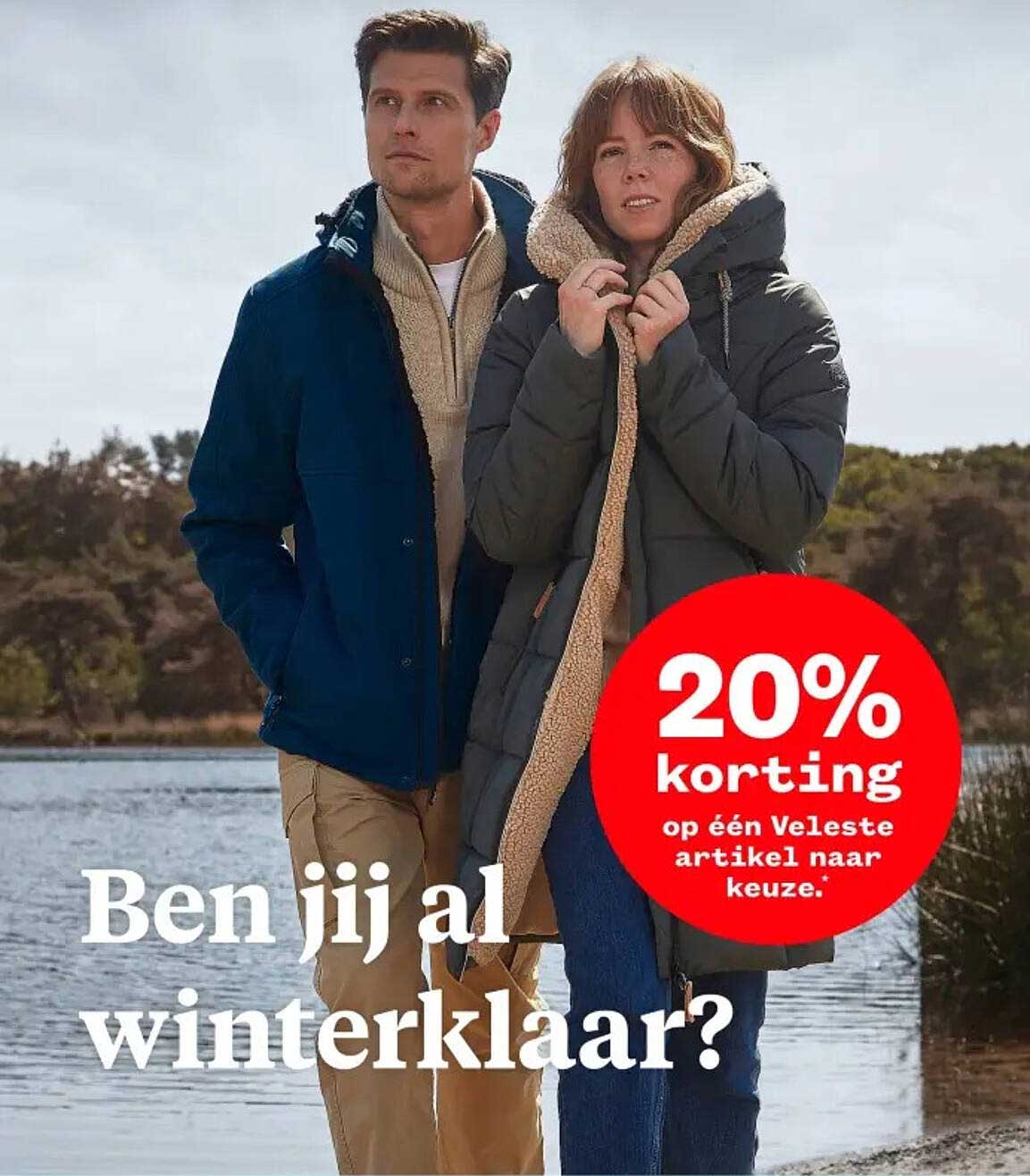 20% korting op één Veleste artikel naar keuze.