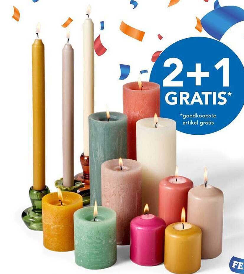 2+1 GRATIS* op kaarsen