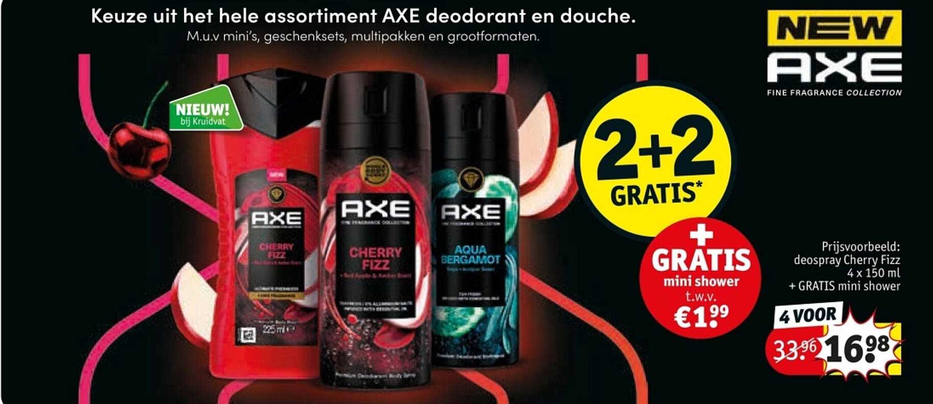 2+2 GRATIS bij AXE deodorant en douche