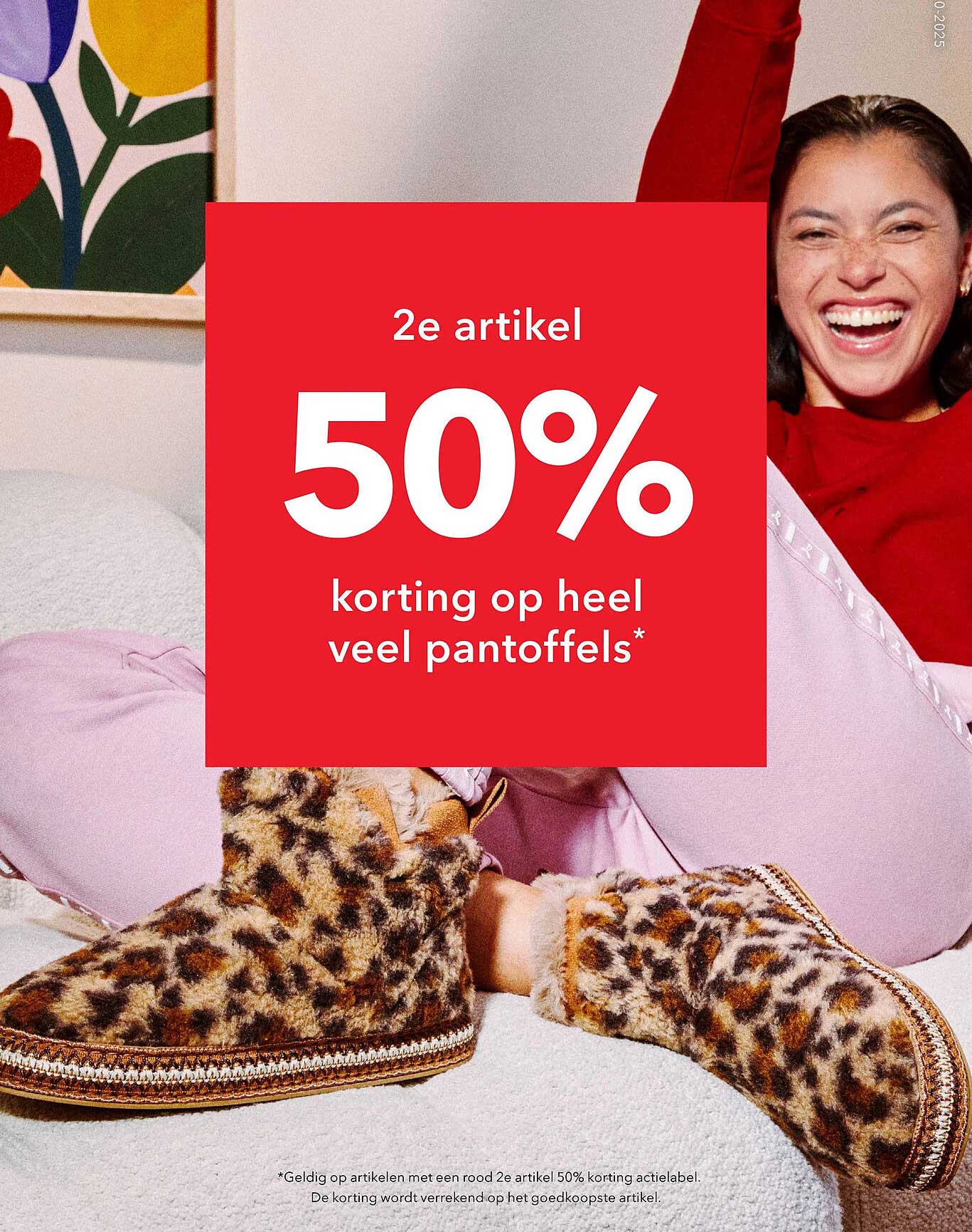 2e artikel 50% korting op heel veel pantoffels*