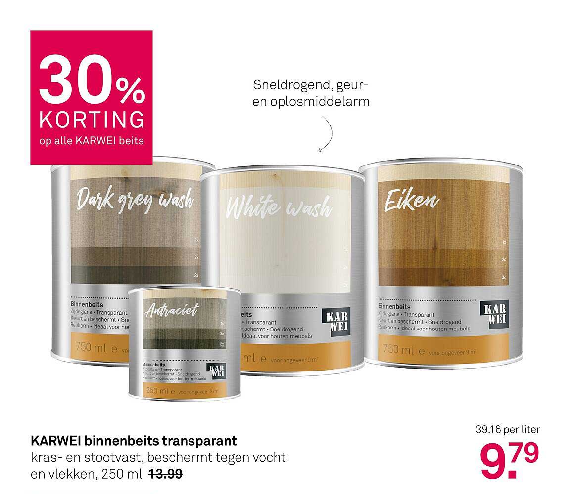 30% KORTING op alle KARWEI beits