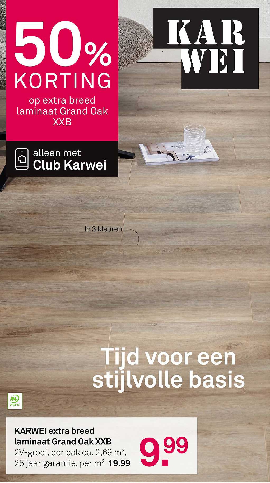 50% korting op extra breed laminaat Grand Oak XXB