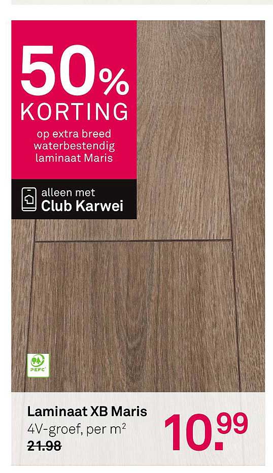 50% KORTING op extra breed waterbestendig laminaat Maris