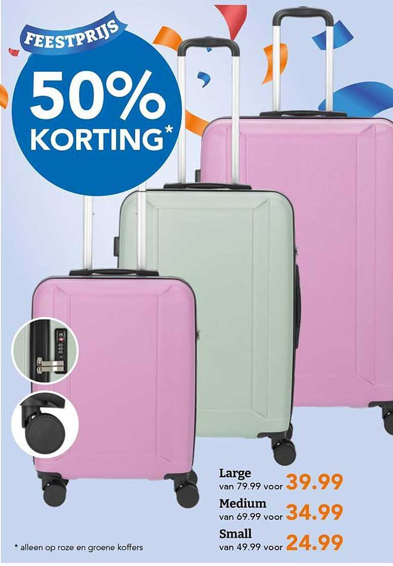 50% KORTING* op koffers bij Blokker
