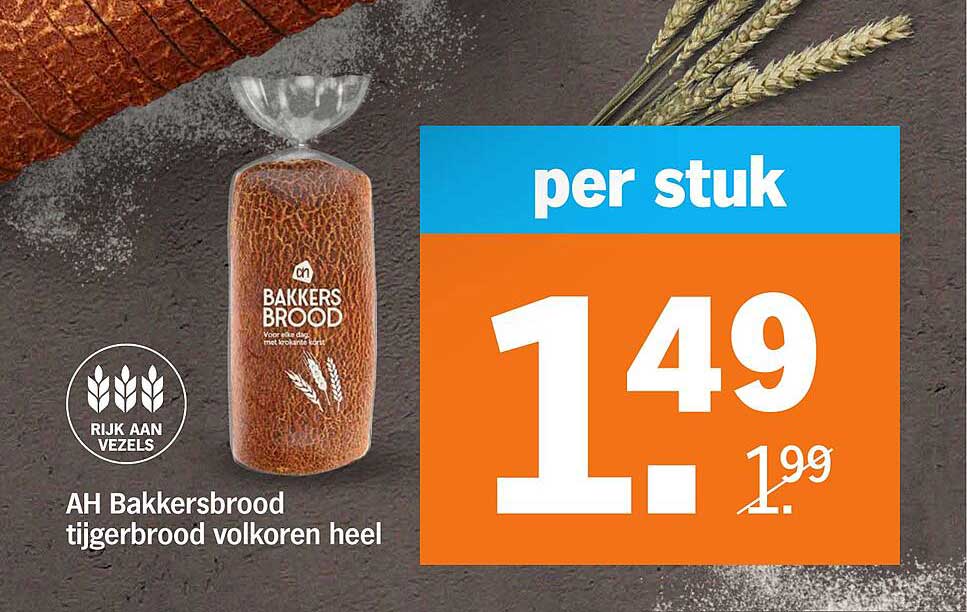 AH Bakkersbrood tijgerbrood volkorenen heel