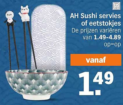 AH Sushi servies of eetstokjes