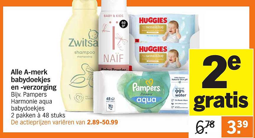 Alle A-merk babydoekjes en -verzorging