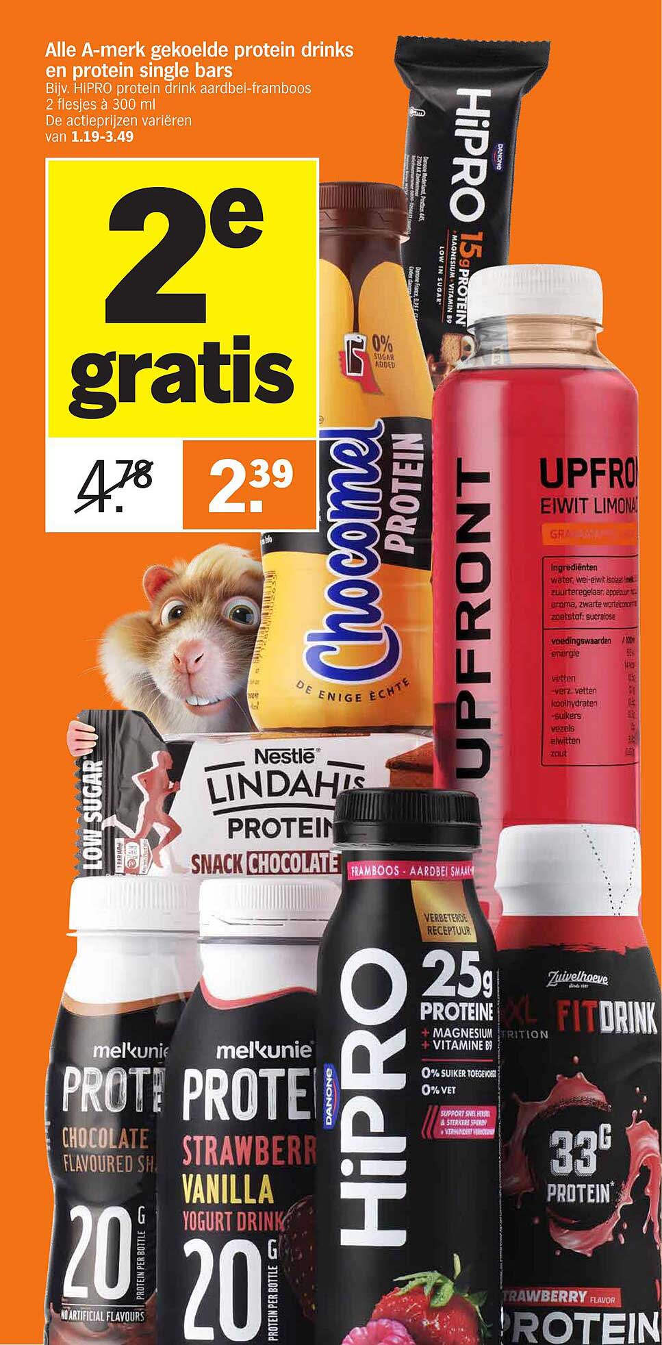 Alle A-merk gekoelde protein drinks en protein single bars