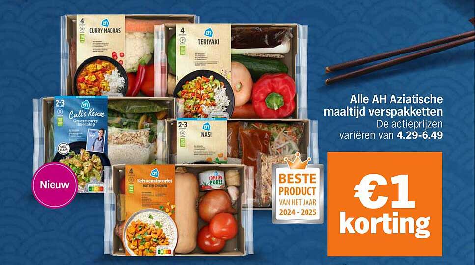 Alle AH Aziatische maaltijd verspaketten