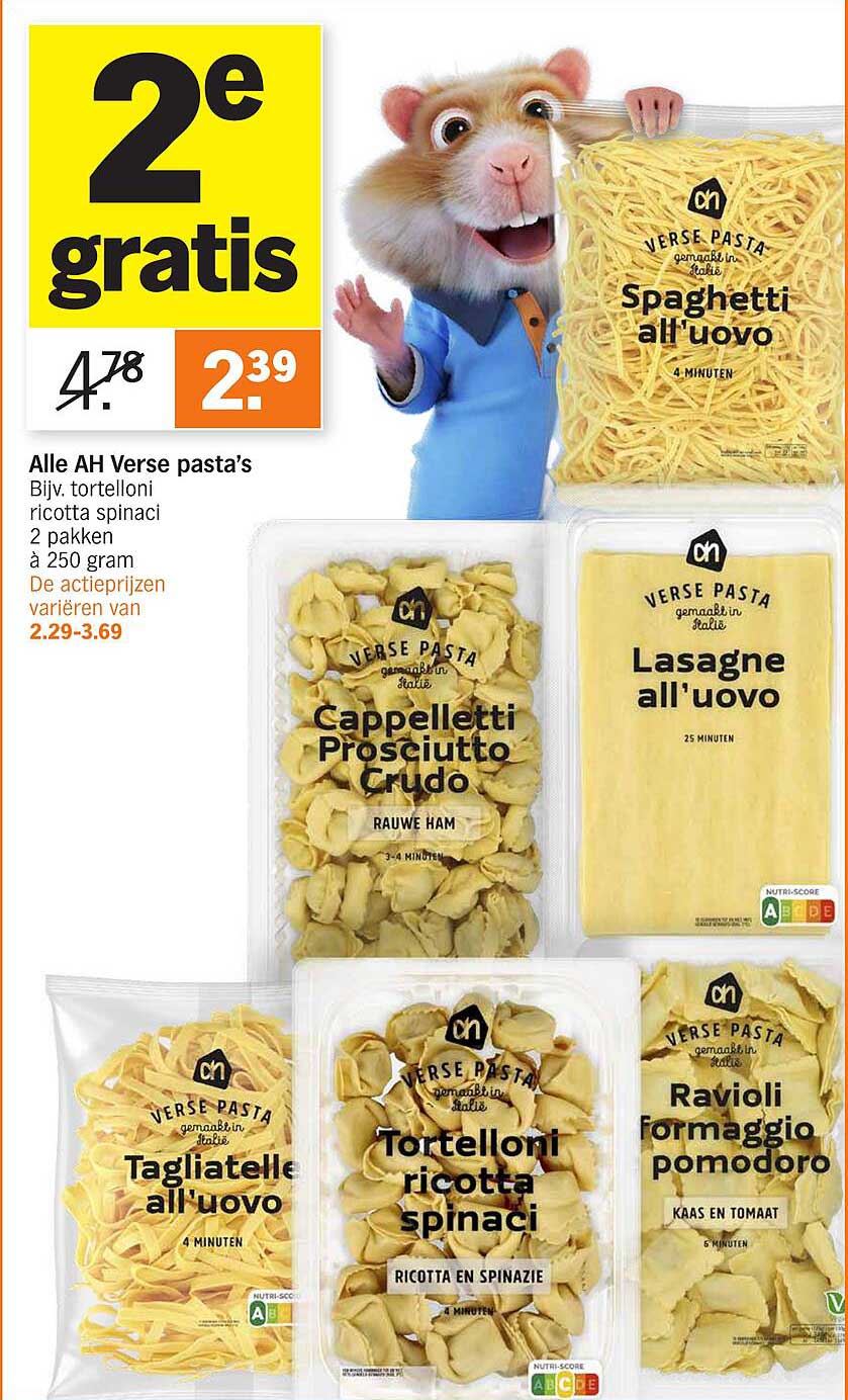 Alle AH Verse pasta’s