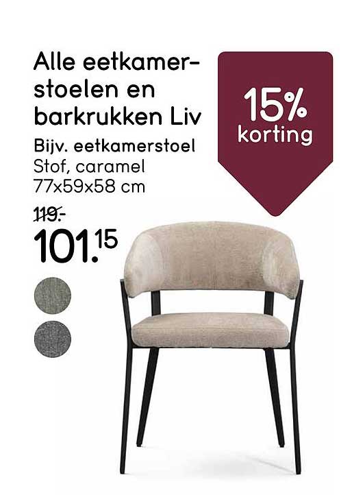 Alle eetkamerstoelen en barkrukken Liv