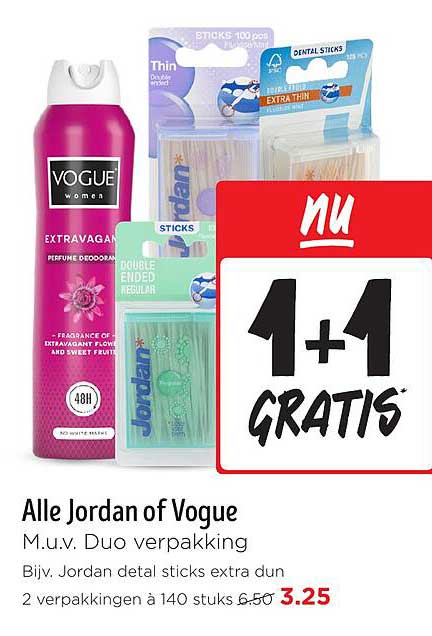 Alle Jordan of Vogue M.u.v. Duo verpakking