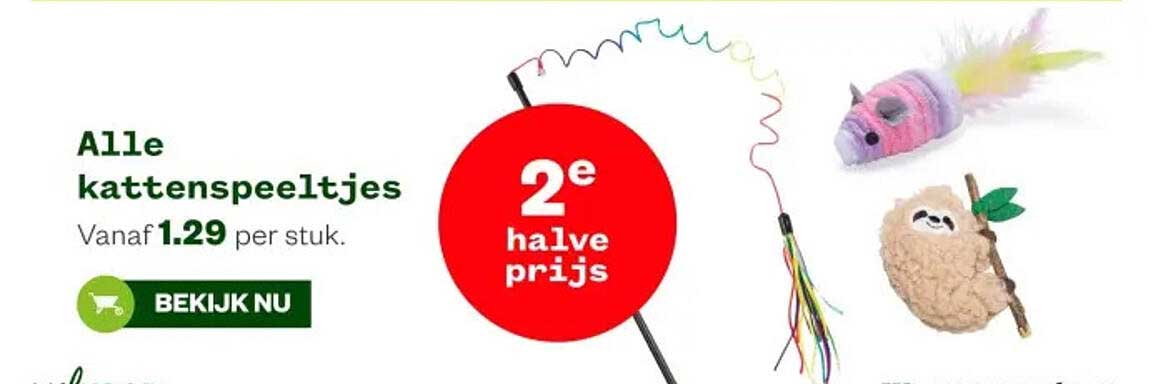 Alle kattenspeeltjes vanaf 1.29 per stuk.