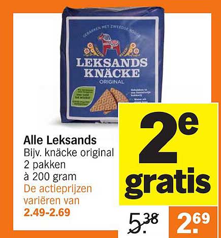 Alle Leksands Bijv. knäcke original 2 pakken à 200 gram