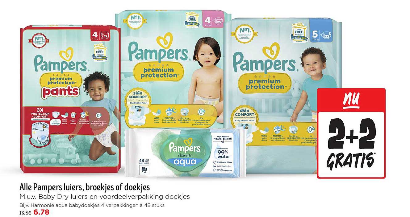 Alle Pampers luier, broekjes of doekjes
