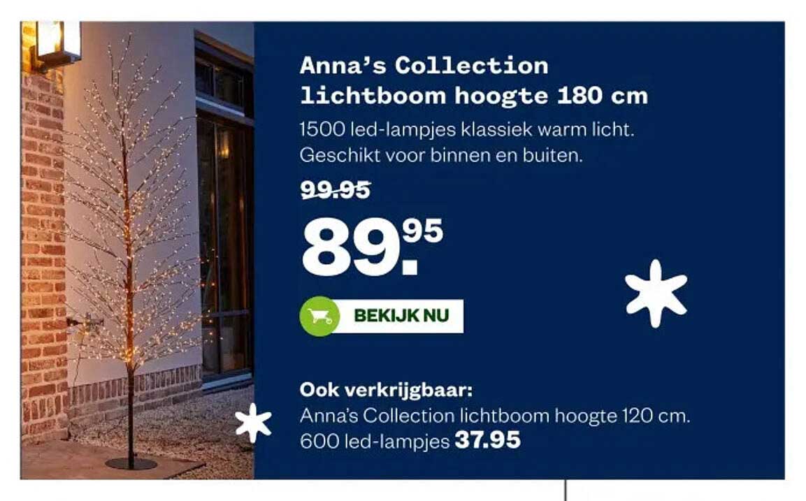 Anna’s Collection lichtboom hoogte 180 cm