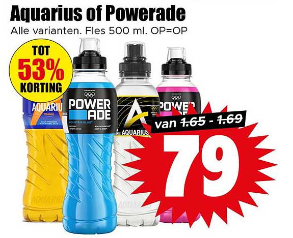 Aquarius of Powerade Fles 500 ml
