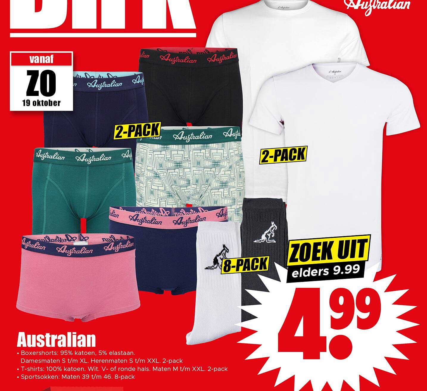 Australian Boxershorts 2-pack voor slechts €4,99