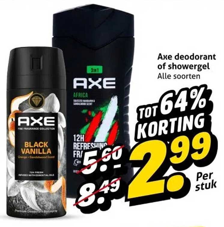 Axe deodorant of showergel Alle soorten
