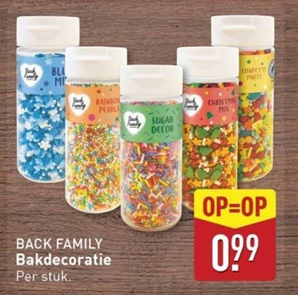 BACK FAMILY Bakdecoratie Per stuk.