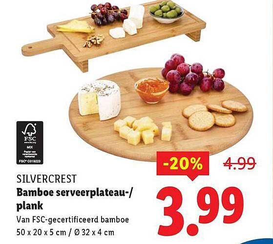 Bamboo serveerplateau/-plank