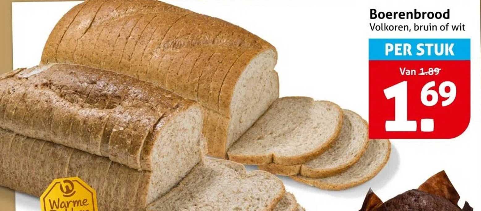 Boerenbrood Volkoren, bruin of wit