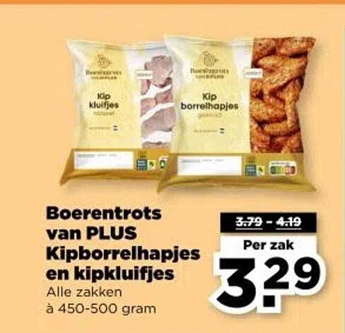Boerenrots van PLUS Kipborrelhapjes en kipkluifjes