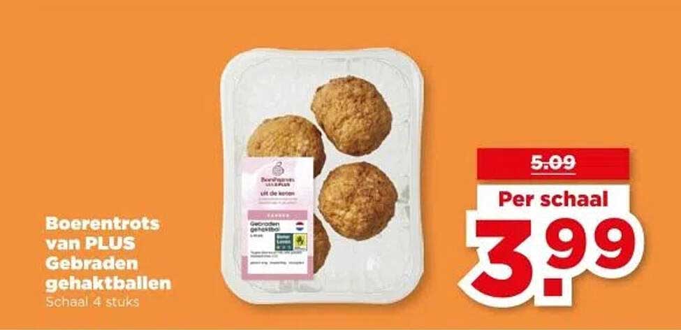 Boerentrots van PLUS Gebraden gehaktballen