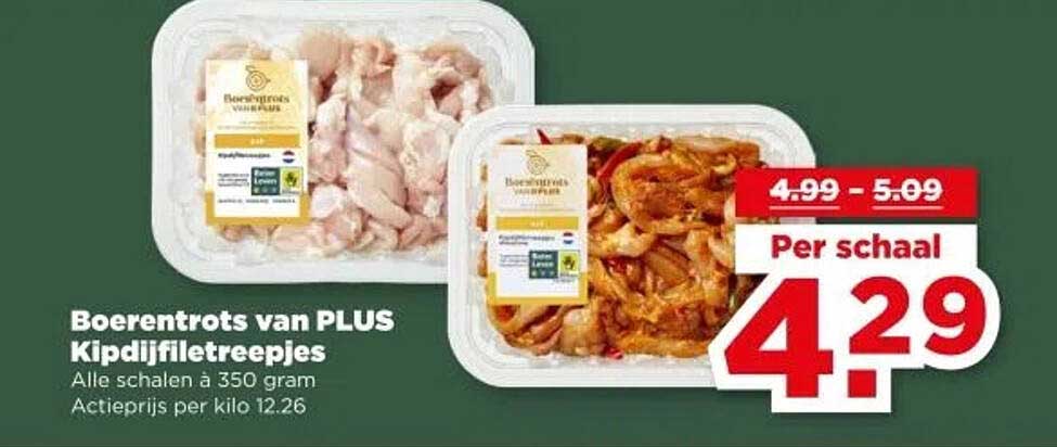 Boerentrots van PLUS Kipdijfiletreepjes