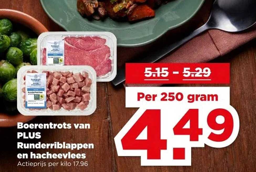 Boerentrots van PLUS Runder riblappen en hachee vlees