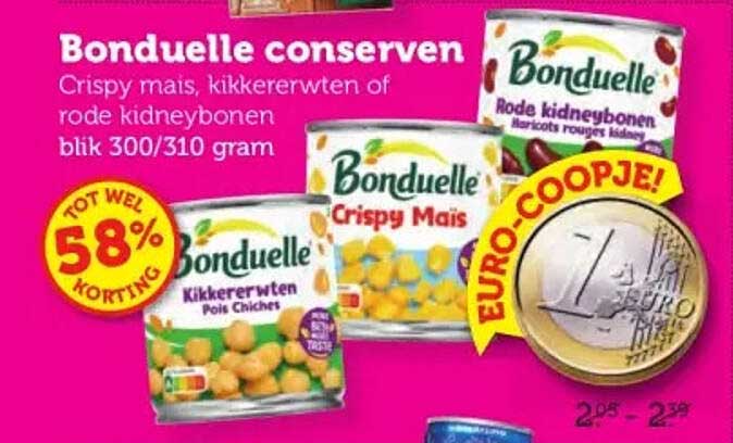 Bonduelle conserveren Crispy mais, kikkererwten of rode kidneybonen blik 300/310 gram