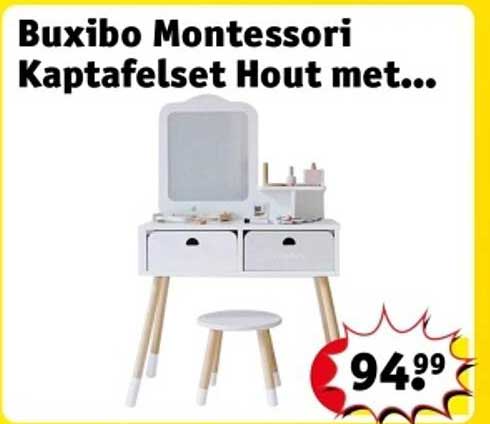 Buxibo Montessori Kaptafelset Hout met...