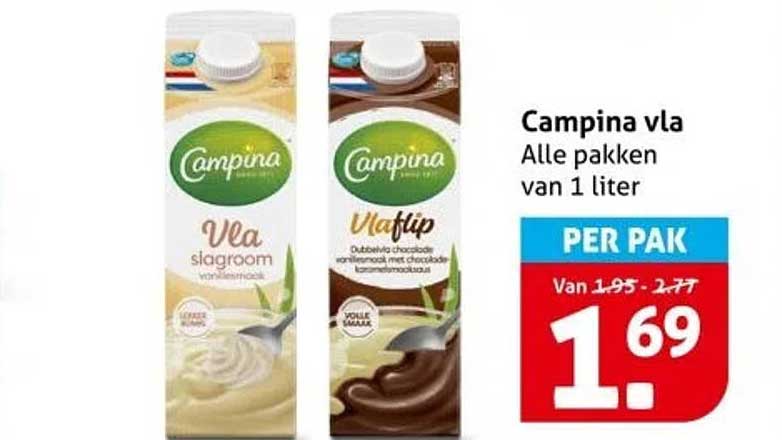 Campina vla Alle pakken van 1 liter