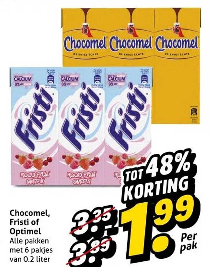 Chocomel, Fristi of Optimel