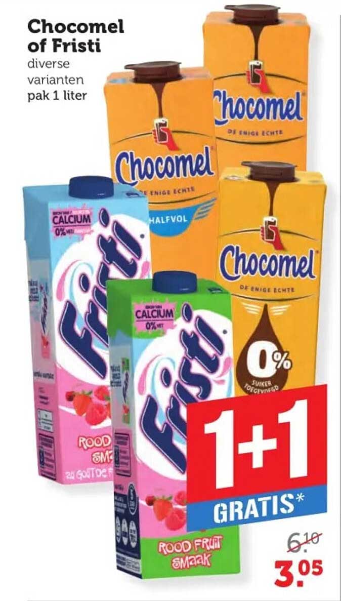 Chocomel of Fristi diverse varianten pak 1 liter