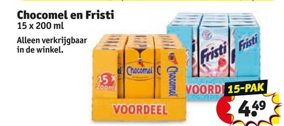 Chocomoel en Fristi 15 x 200 ml