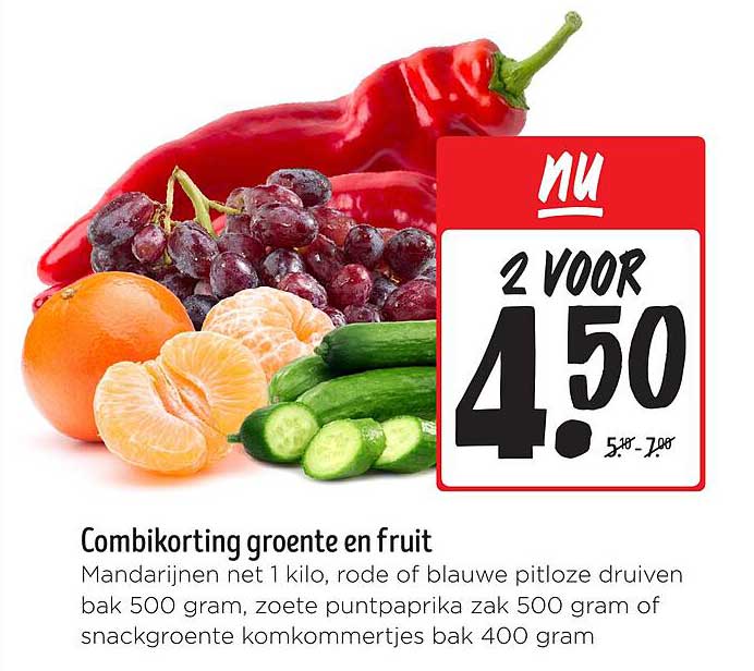 Combikorting groente en fruit