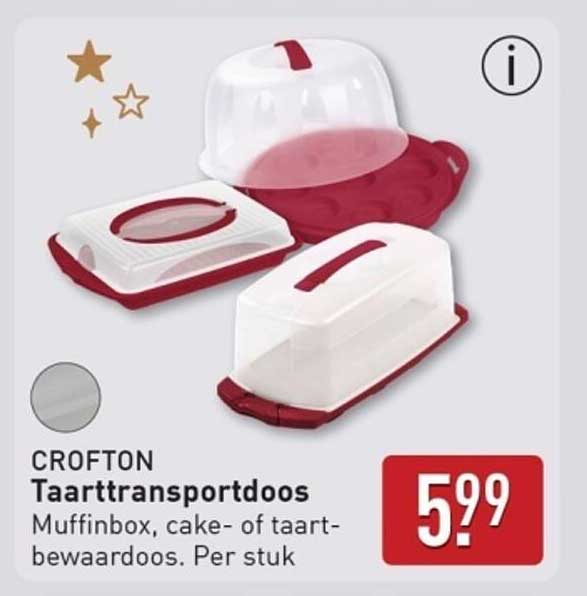 CROFTON Taarttransportdoos Muffinbox, cake- of taart-bewaardoos. Per stuk
