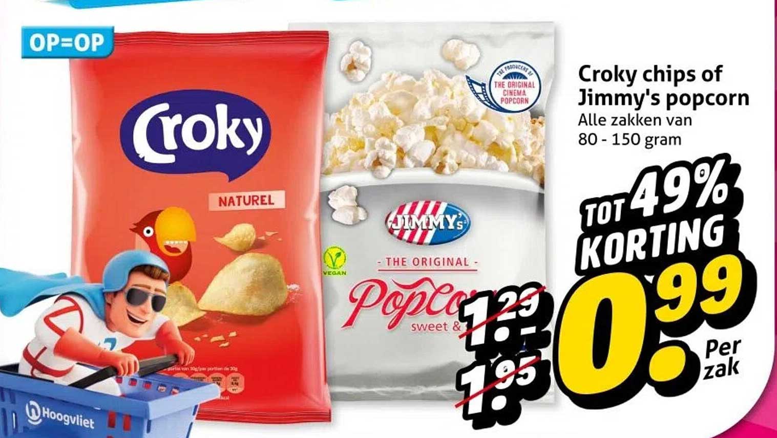 Croky chips of Jimmy's popcorn