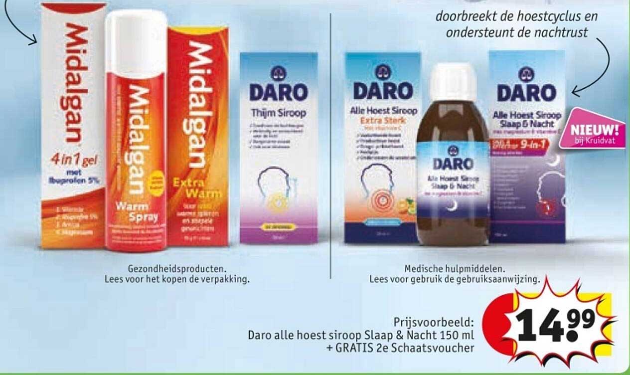 Daro alle hoest siroop Slaap & Nacht 150 ml + GRATIS 2e Schaatsvoucher