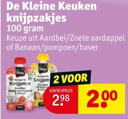 De Kleine Keuken knijpzakjes 100 gram