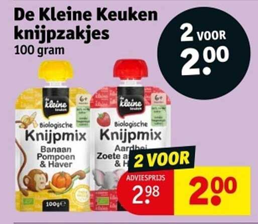 De Kleine Keuken knijpzakjes 100 gram