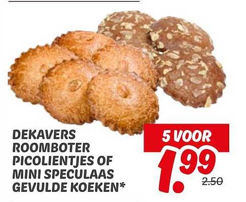 DEKAVERS ROOMBOTER PICOLIENTJES OF MINI SPECULAAS GEVULDE KOEKEN*