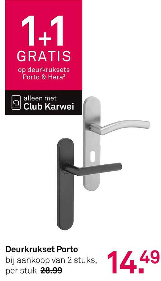 Deurkrukset Porto bij aankoop van 2 stuks, per stuk