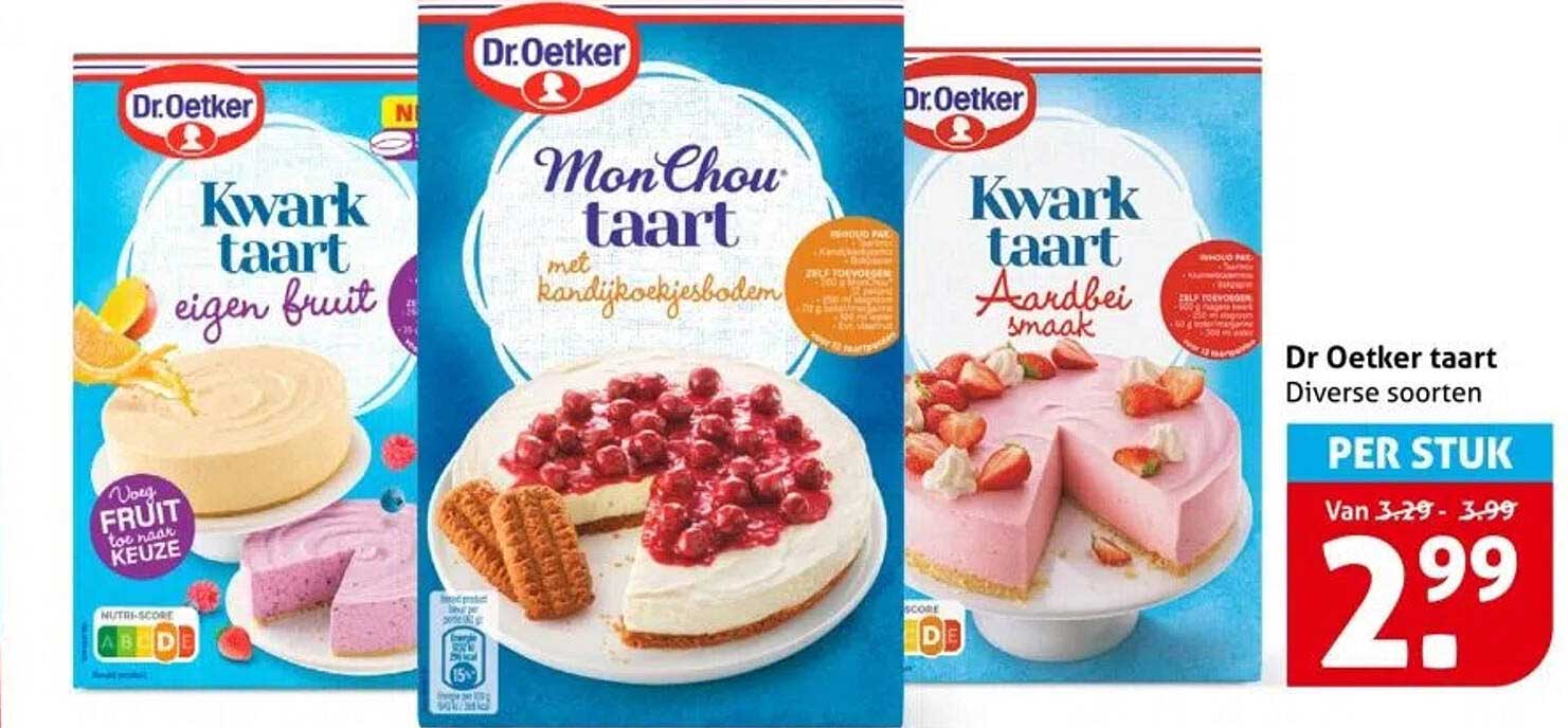 Dr Oetker taart Diverse soorten