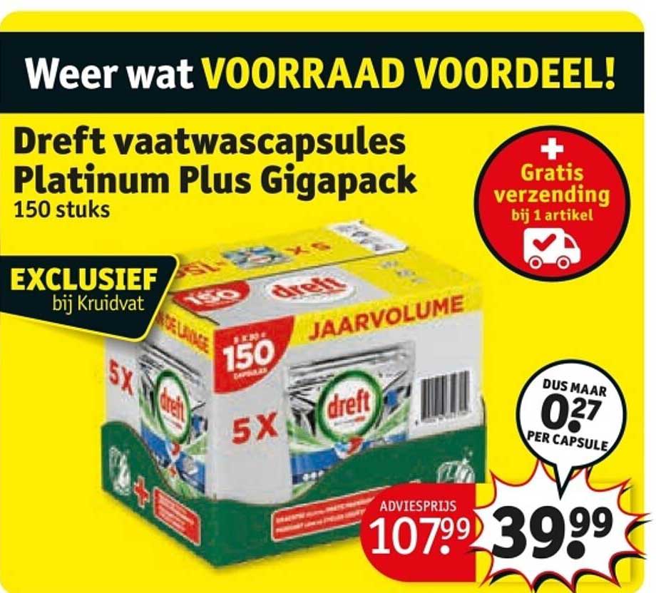 Dreft vaatwascapsules Platinum Plus Gigapack 150 stuks