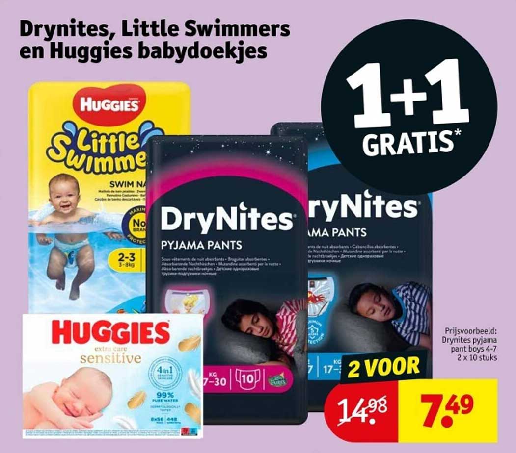 Drynites, Little Swimmers en Huggies babydoekjes