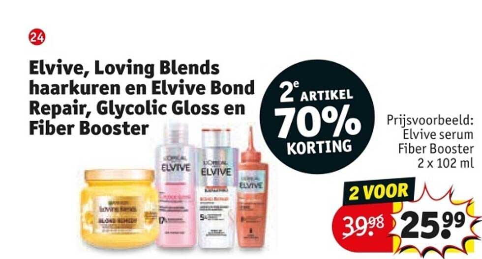 Elvive, Loving Blends haarkuren en Elvive Bond Repair, Glycolic Gloss en Fiber Booster
