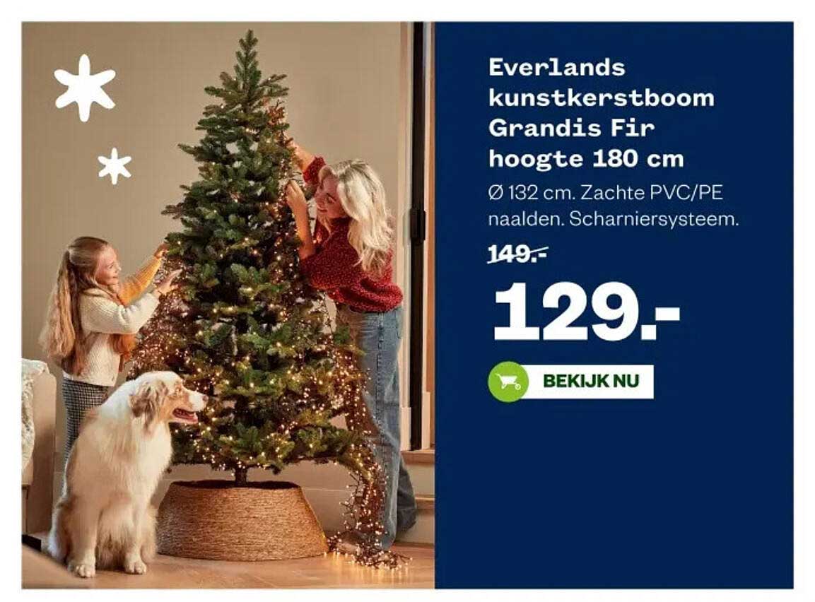Everlands kunstkerstboom Grandis Fir hoogte 180 cm