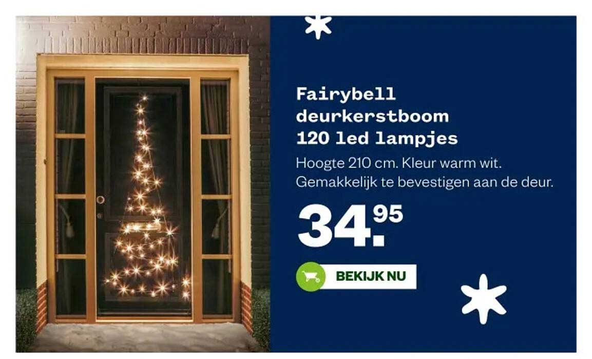 Fairybell deurkerstboom 120 led lampjes